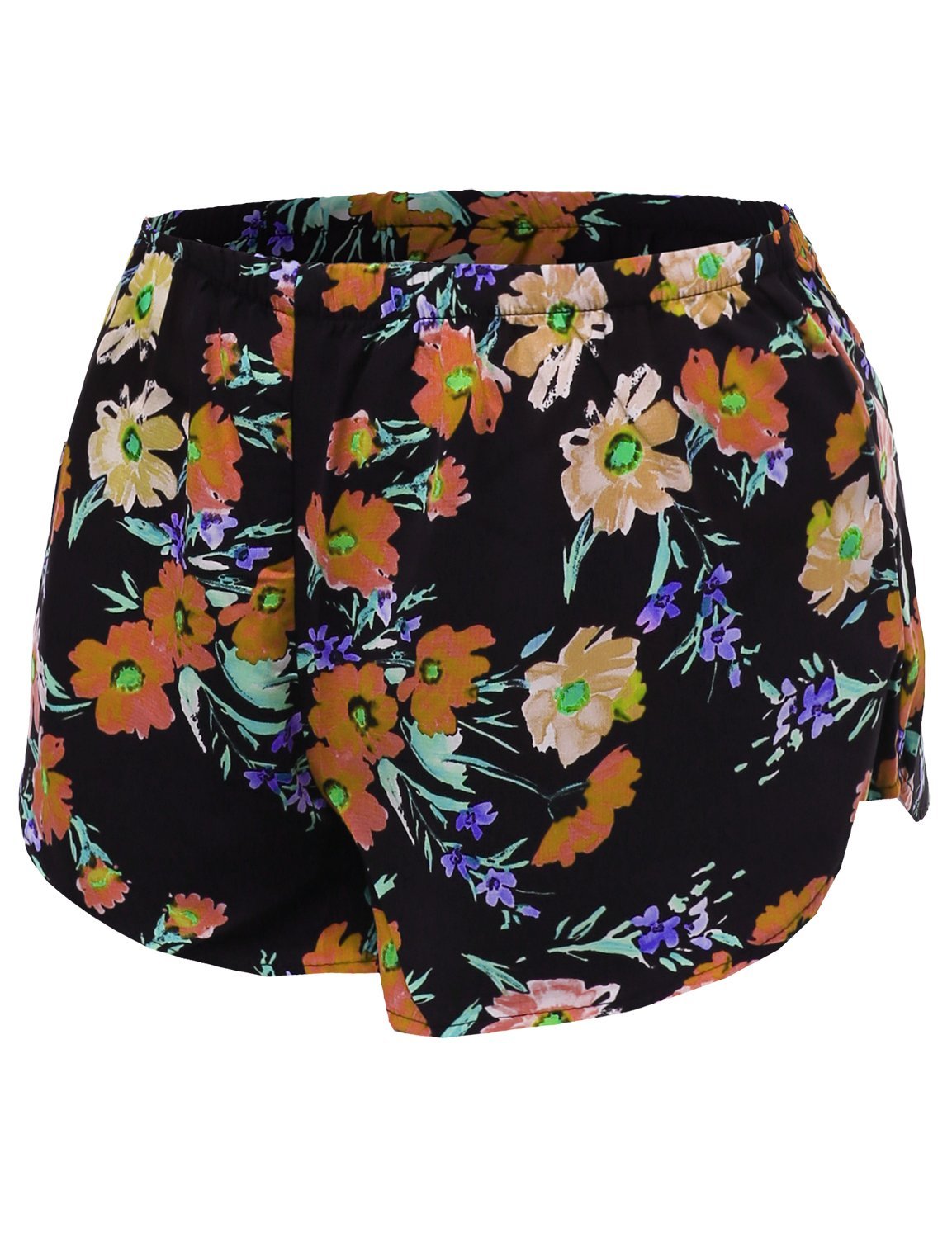Awesome21 Women's Floral Flower Print Elastic Waist Short Pant Shorts